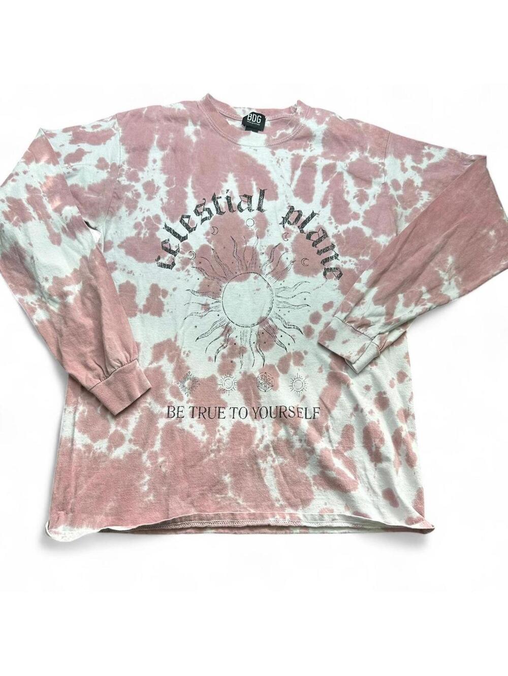 BDG Urban Outfitters Celestial Plane Tie-Dye Long Sleeve Tee - Small